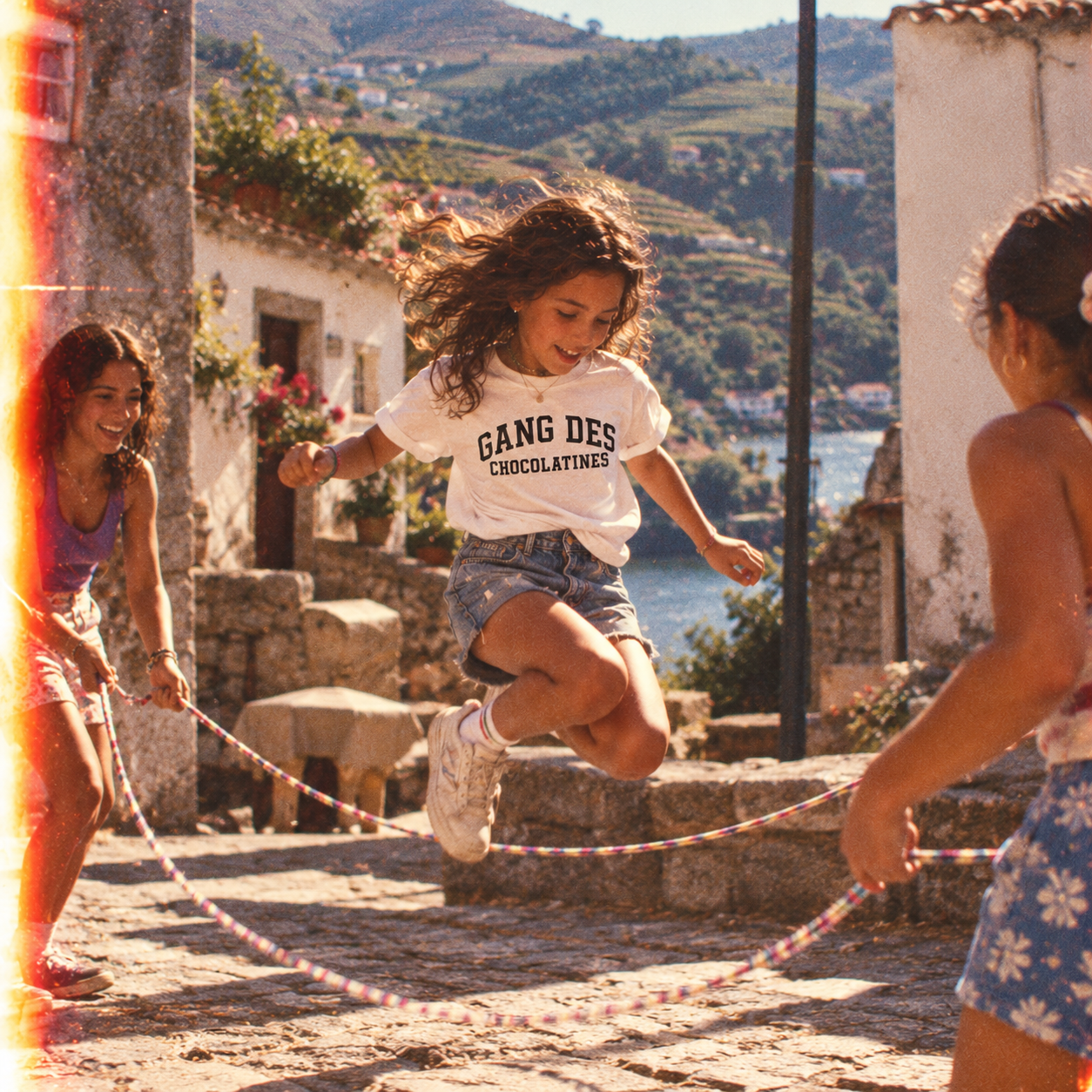 T-shirt enfant blanc « Tradition » impression noire 