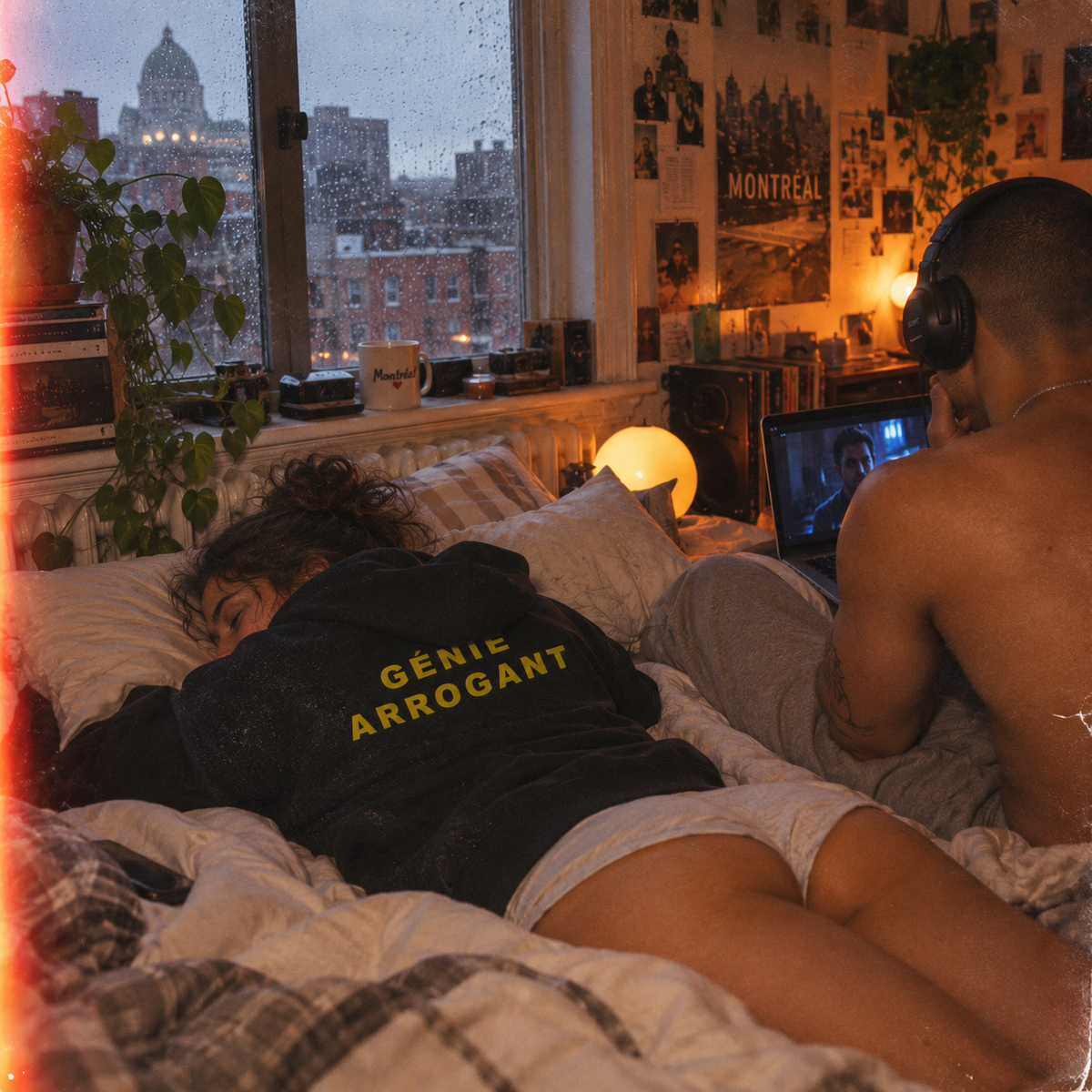 Hoodie noir « Rien - Génie arrogant » – Le Gang des Chocolatines