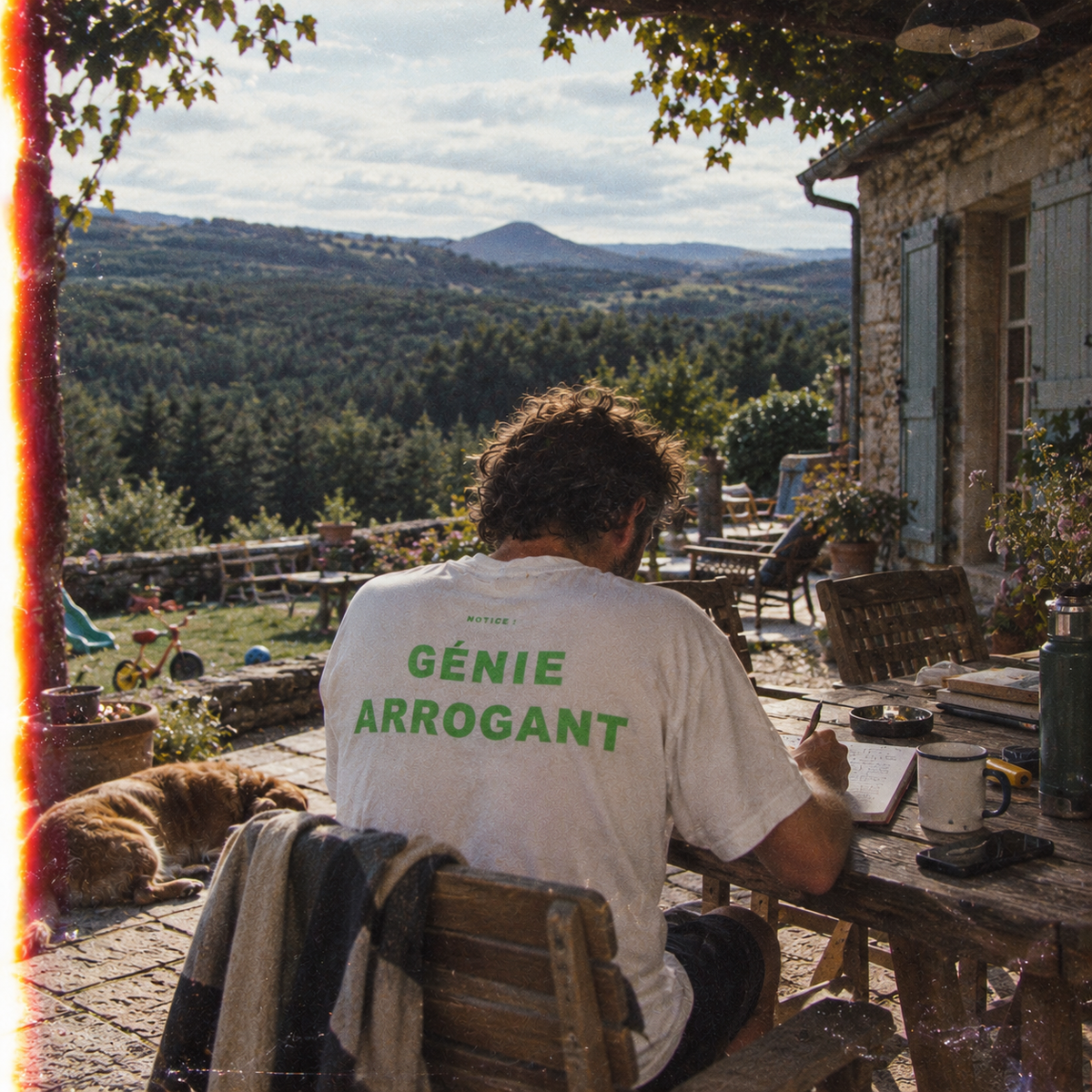 T-shirt blanc « Rien - Génie arrogant » – Le Gang des Chocolatines