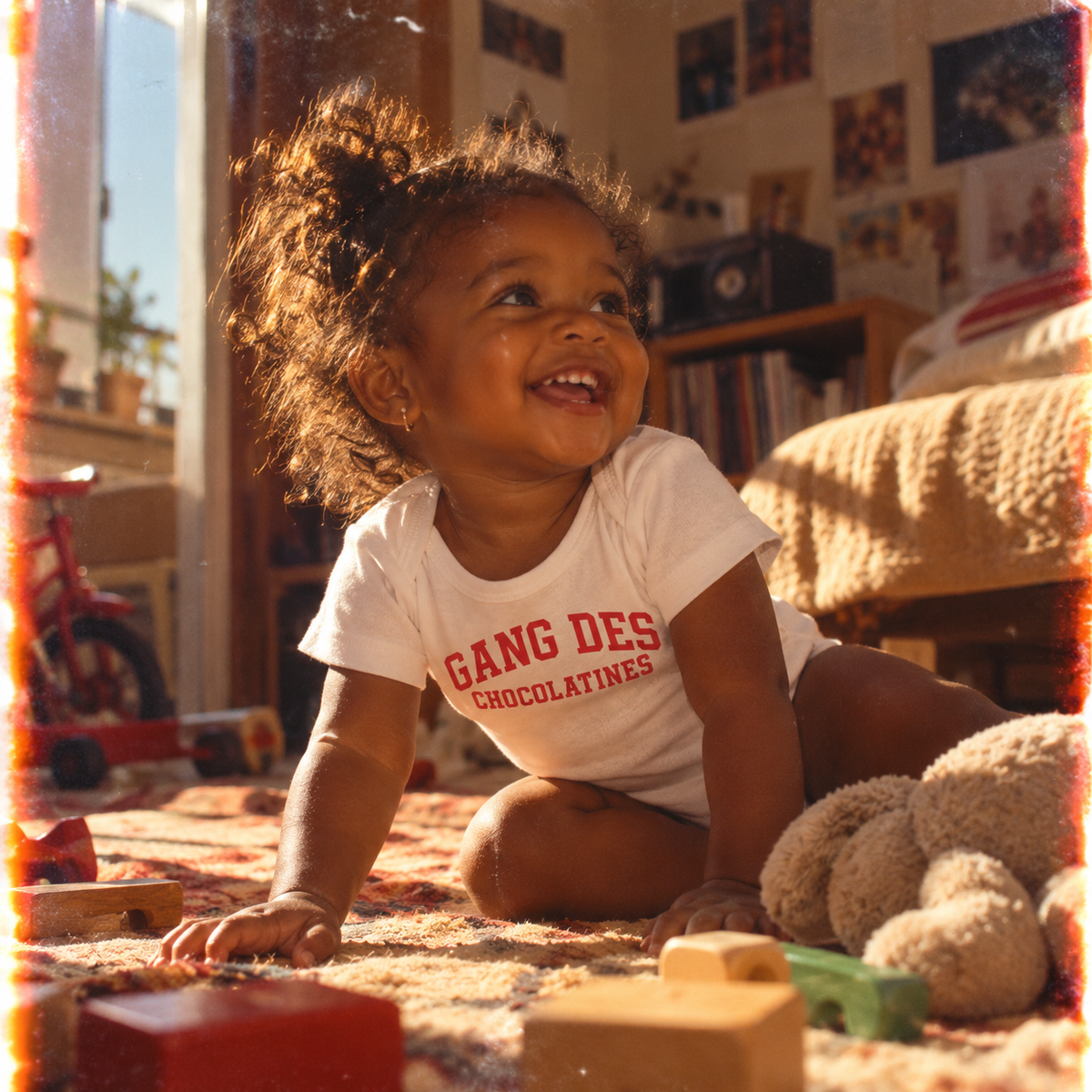 Body bébé blanc « Tradition » impression rouge – Le Gang des Chocolatines