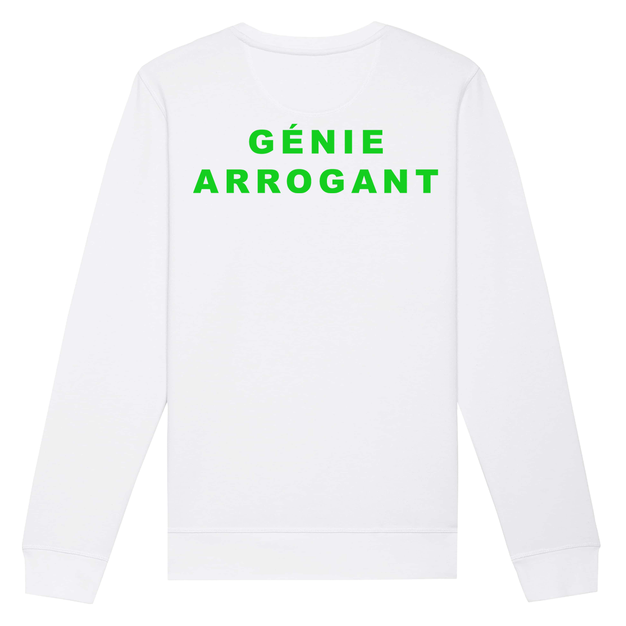 Pull blanc « RIEN - GÉNIE ARROGANT » 