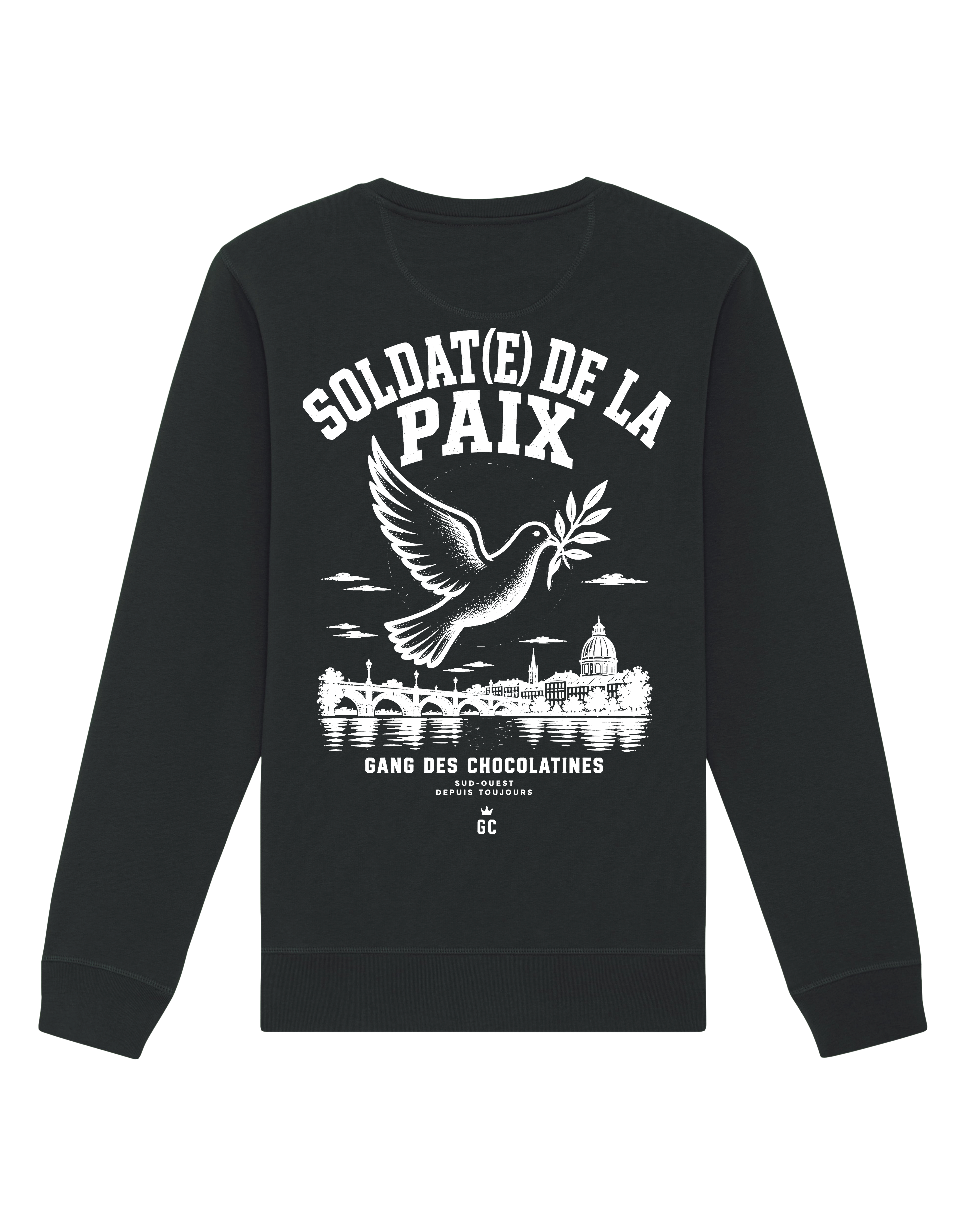 Pull noir « Colombe de la paix » 