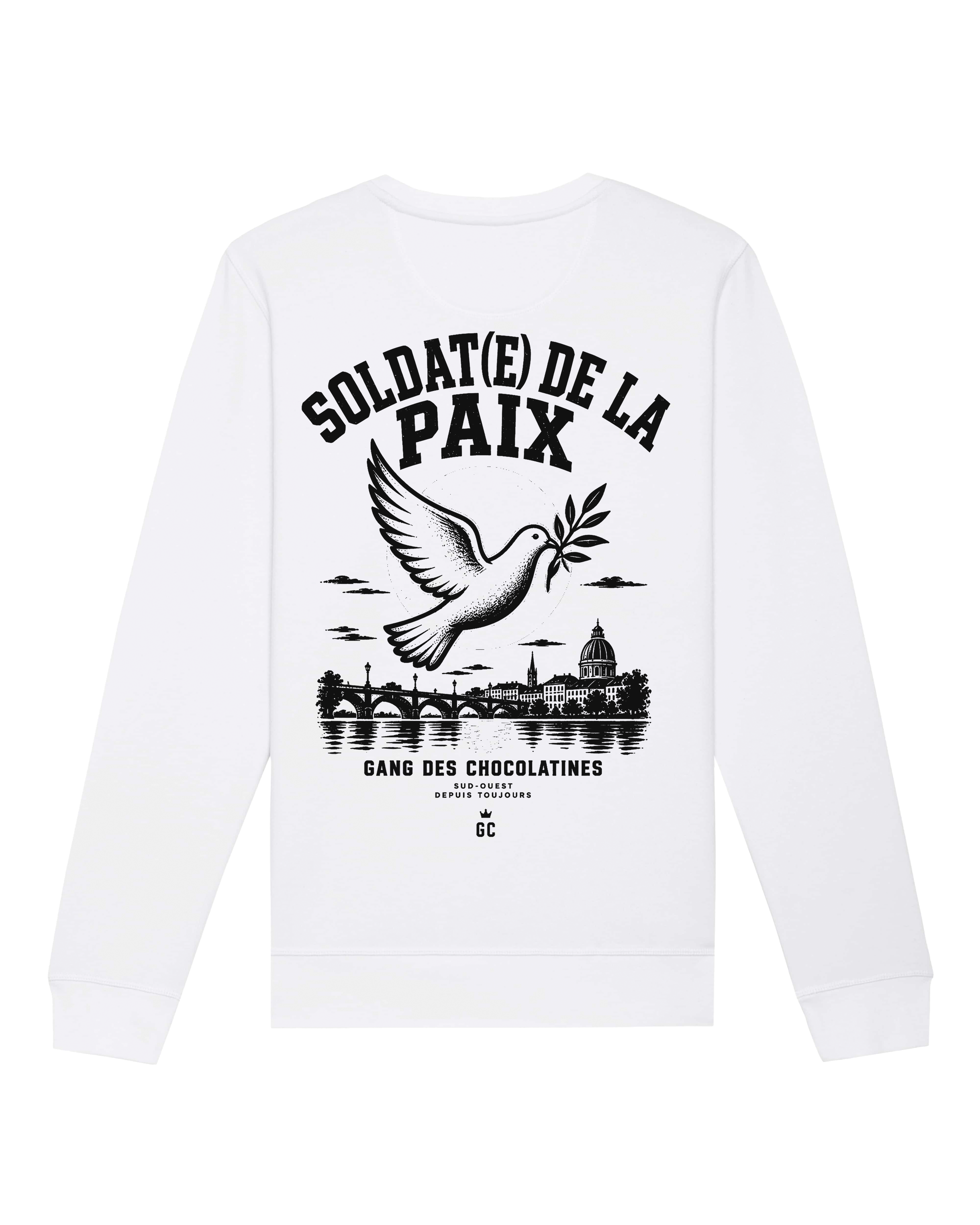 Pull blanc « Colombe de la paix » 