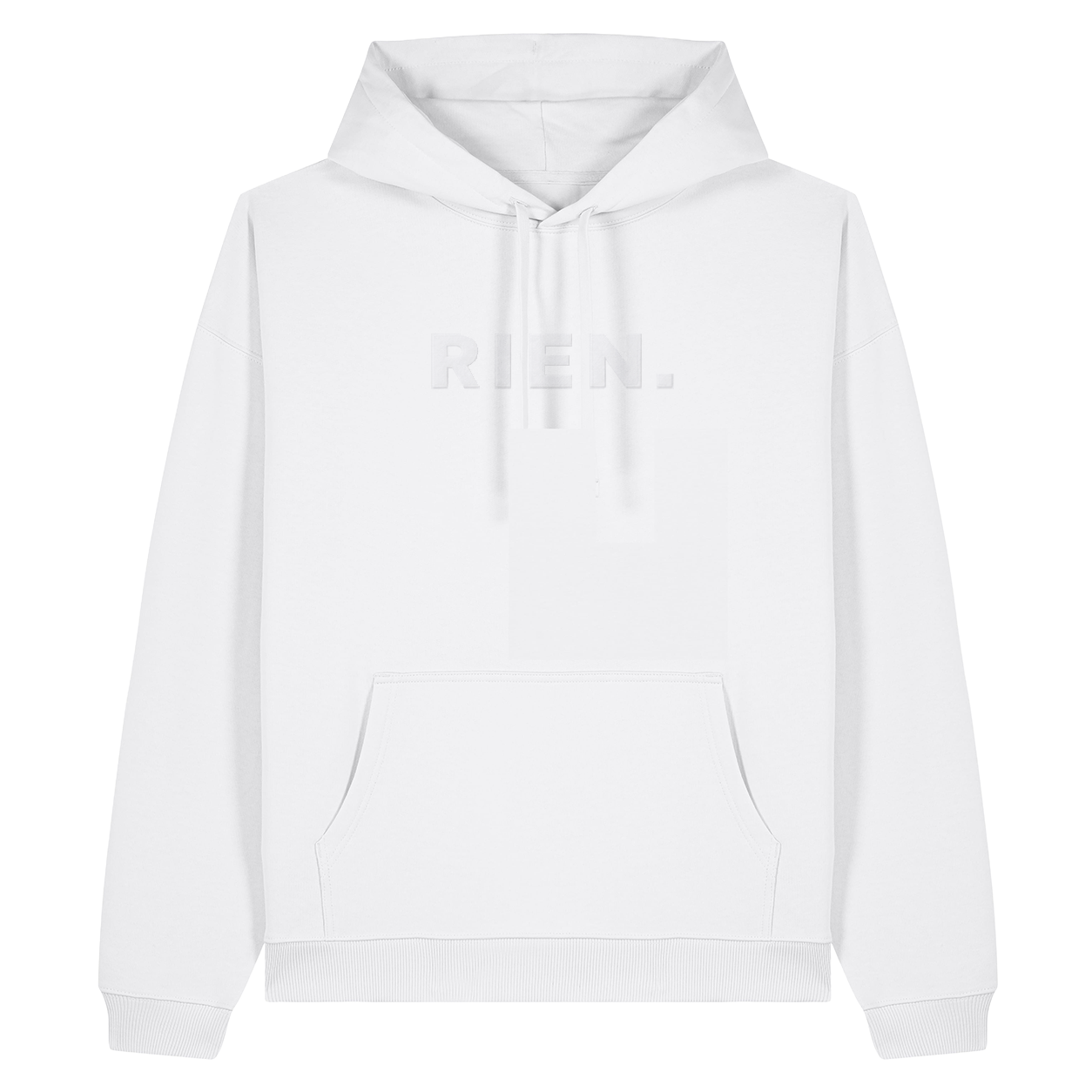 Hoodie blanc « RIEN - GÉNIE ARROGANT » 