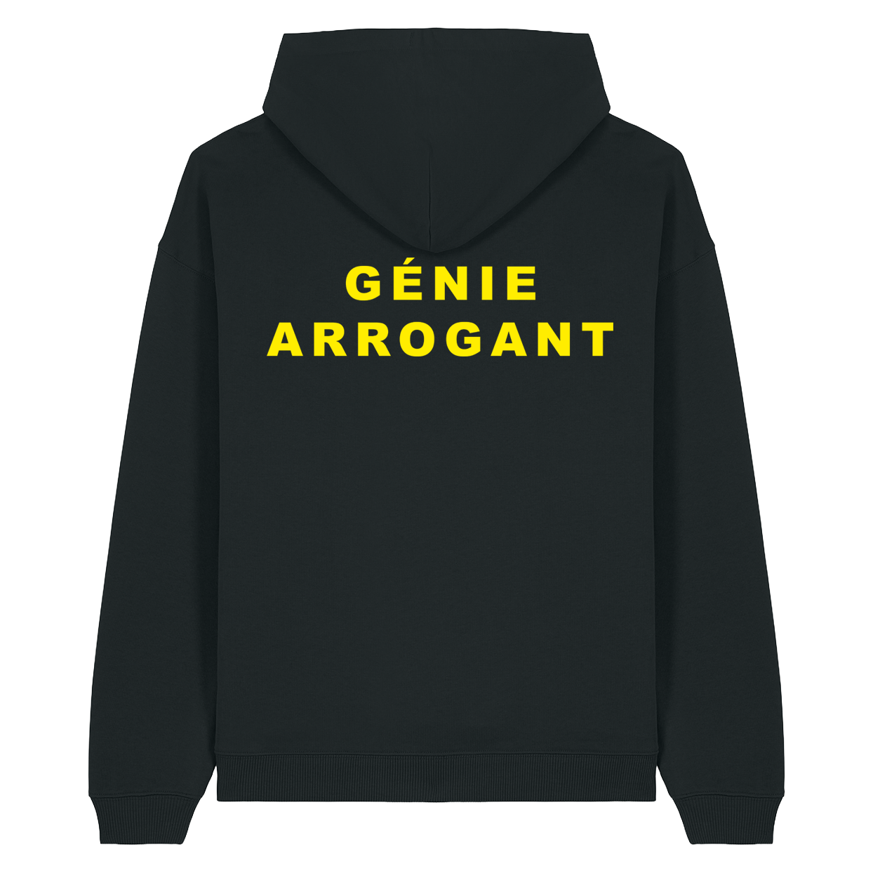 Hoodie noir « RIEN - GÉNIE ARROGANT » 