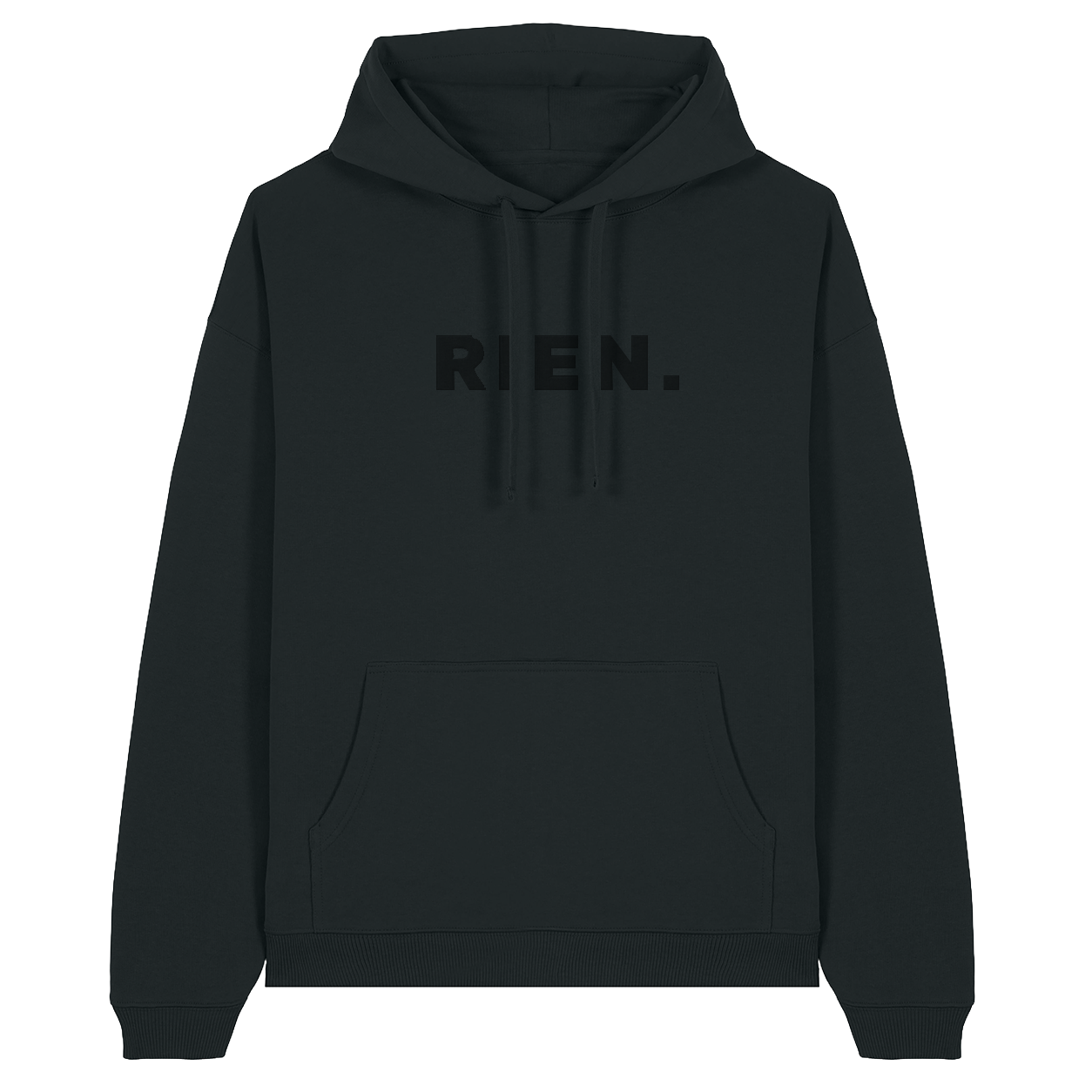 Hoodie noir « RIEN - GÉNIE ARROGANT » 