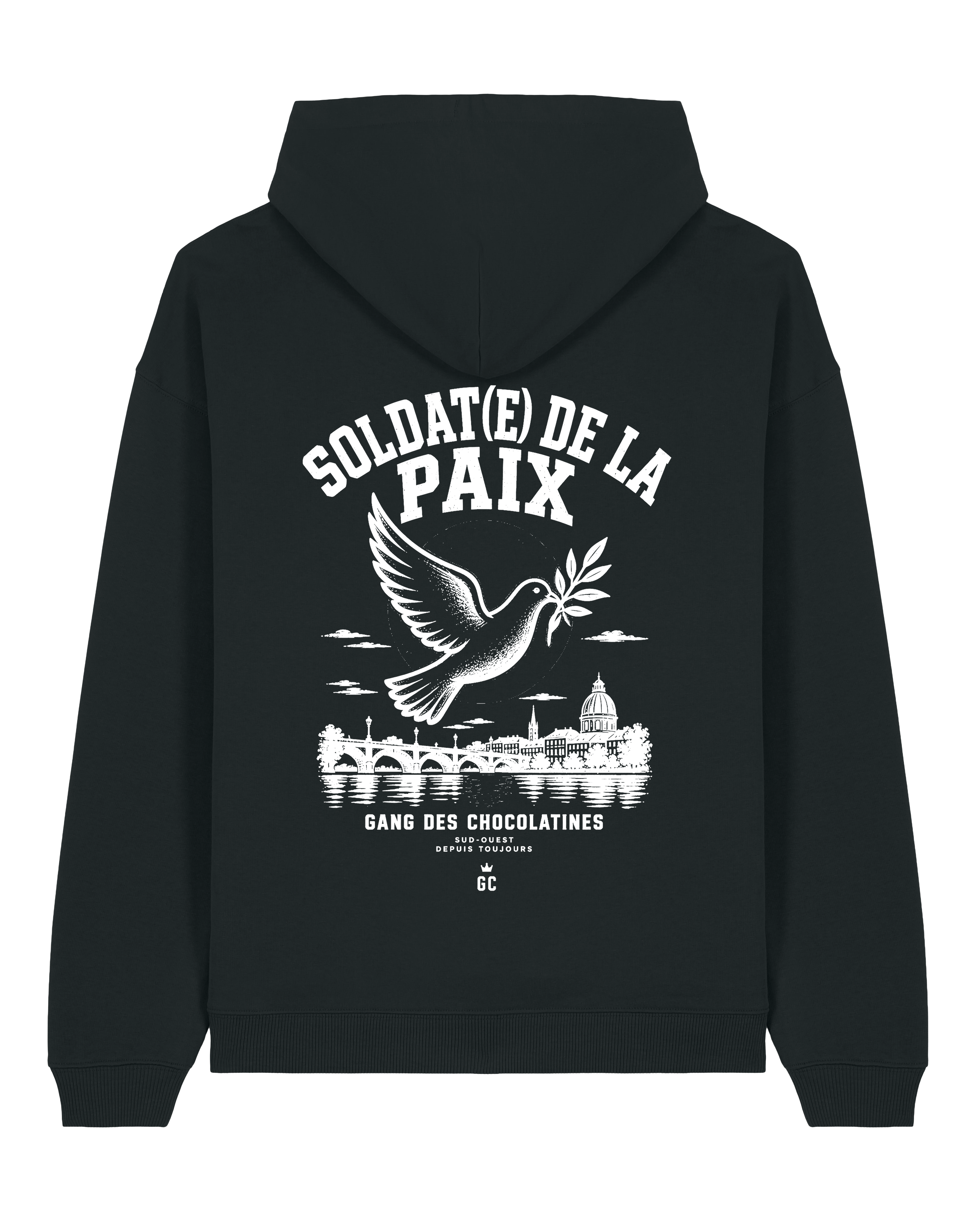 Hoodie noir « Colombe de la paix » 