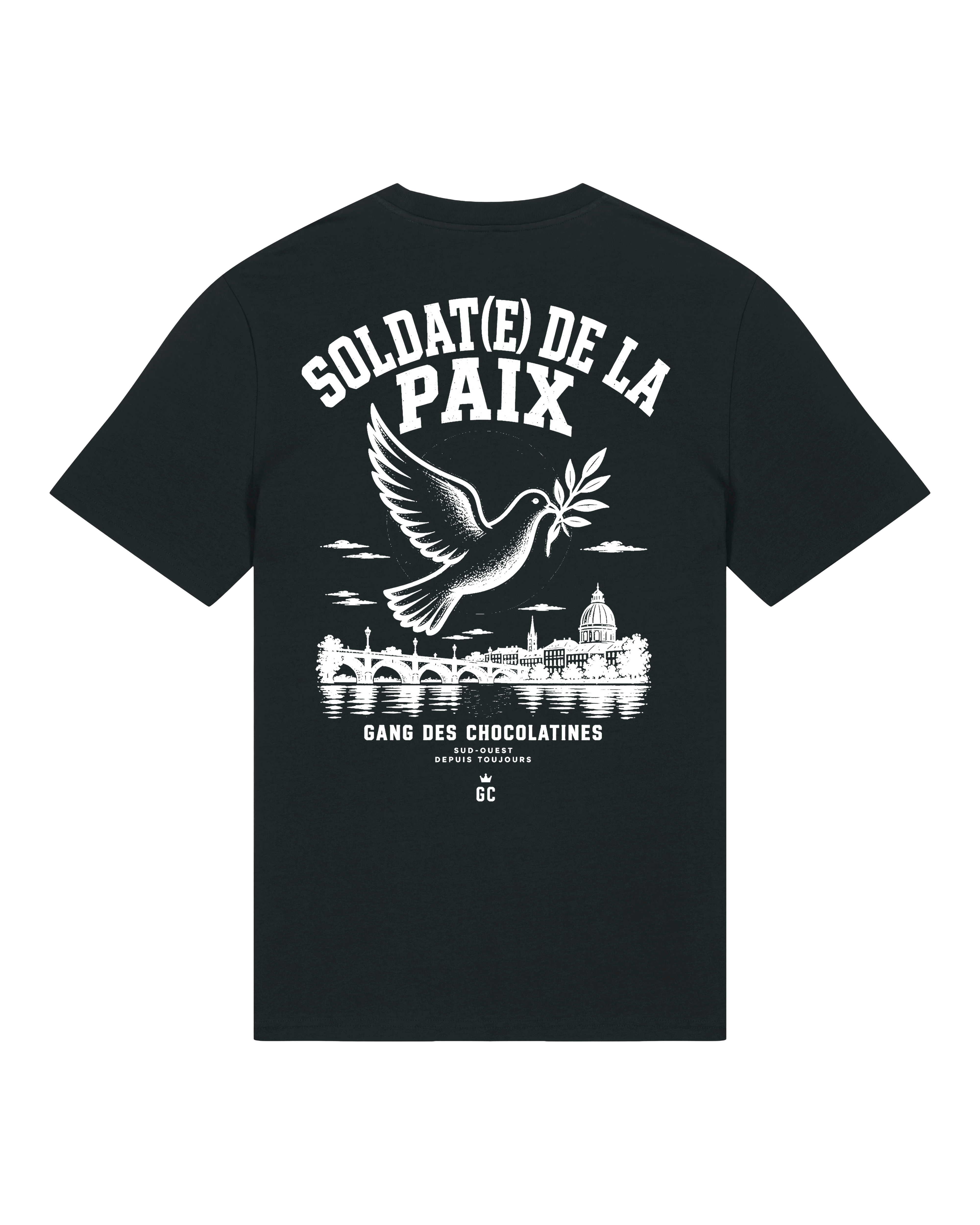 T-shirt noir « Colombe de la paix » 
