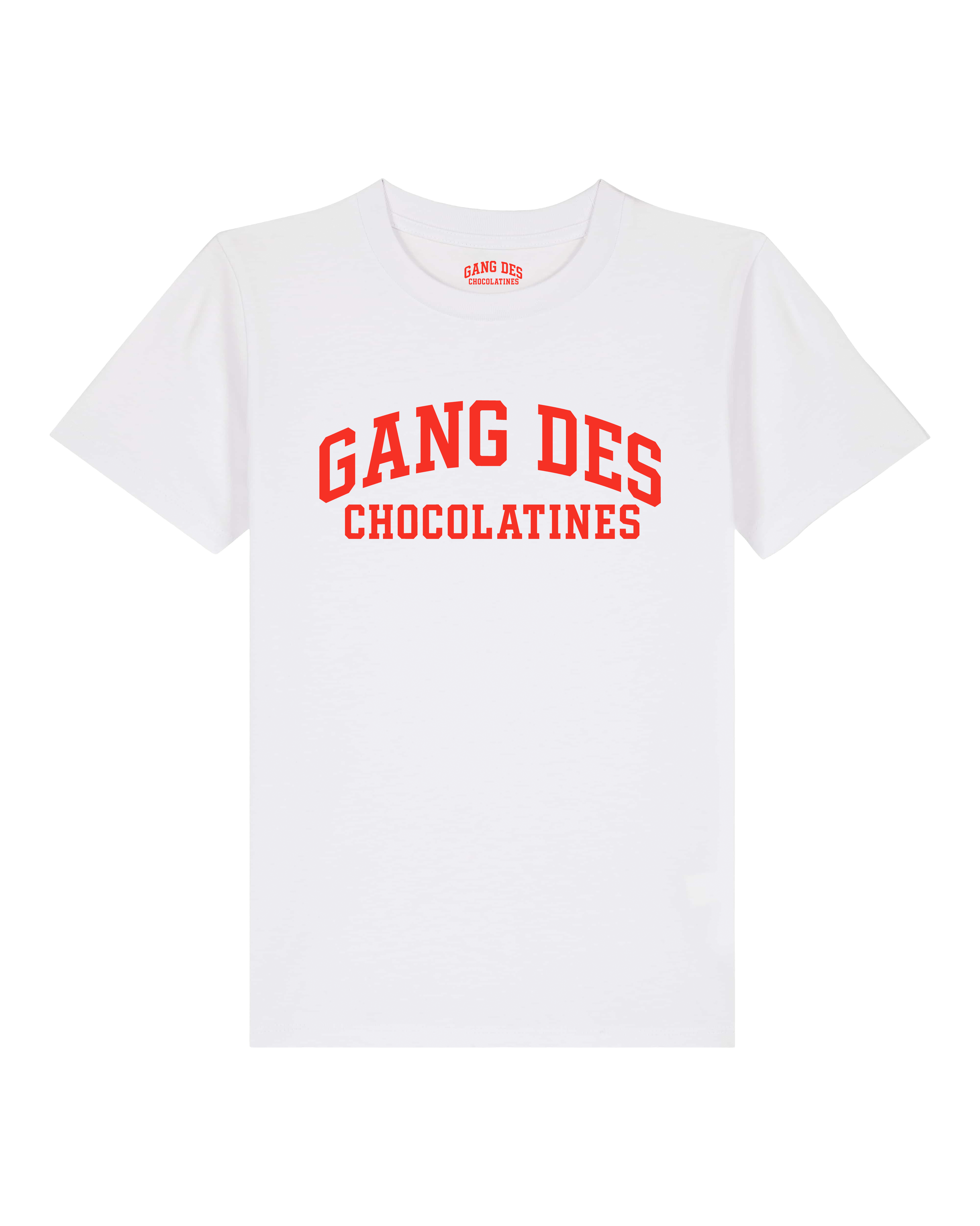 T-shirt enfant blanc « Tradition » impression rouge 